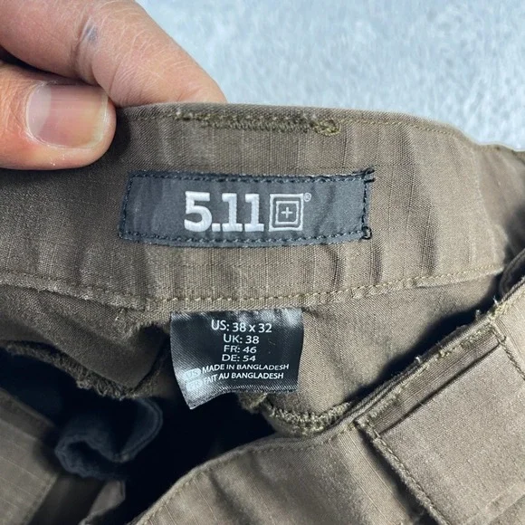 5.11 Tactical Cargo Pants Mens 38x32 Brown Ripstop Work Outdoor Trousers - Picture 2 of 10
